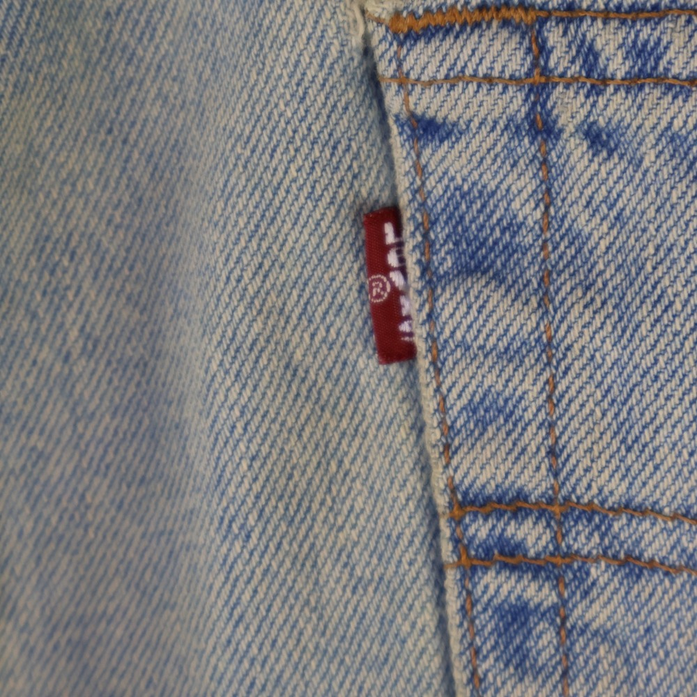 Vintage 2000 Levis 505 Regular Fit Denim Shorts Size 31 Light Wash Distressed - Picture 3 of 16